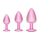 Ouch! Paris Collection – metal anal plug set with jewels – pink – 3 pcs — Photo 2
