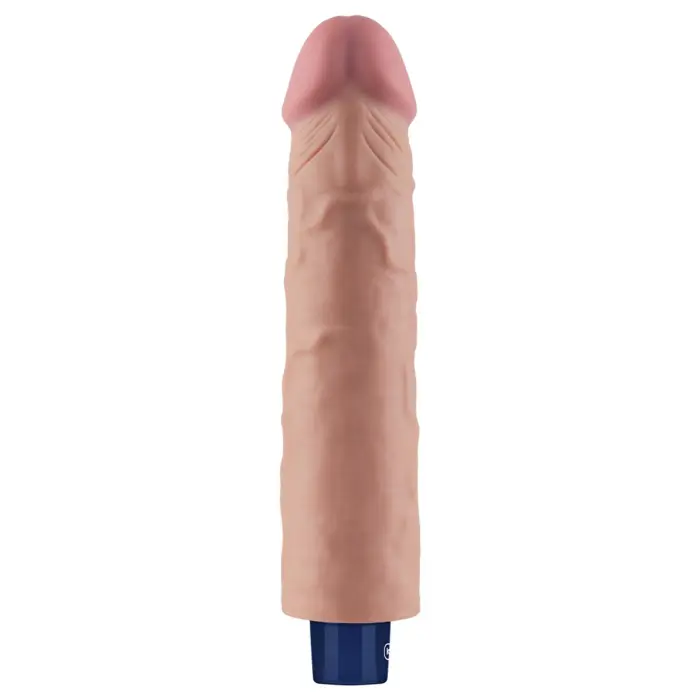 Real Softee uzlādējams vibrējošs dildo – 23 cm (9″) – Miesas krāsa Foto 7