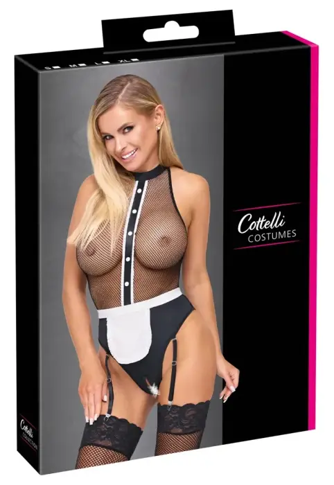 Cottelli COSTUMES Maid боди – чёрное – XL