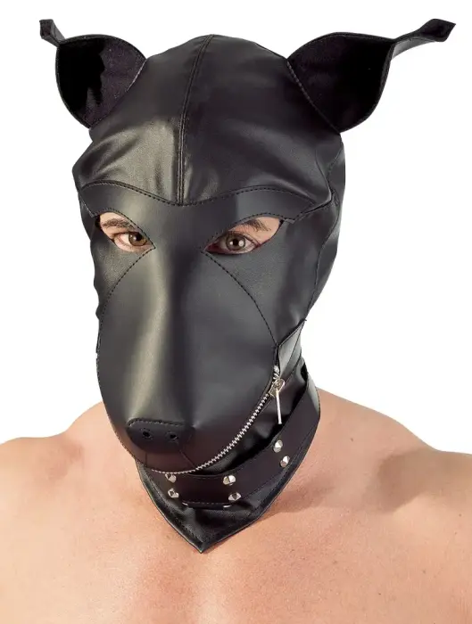 Lederimitat Dog Mask – Black