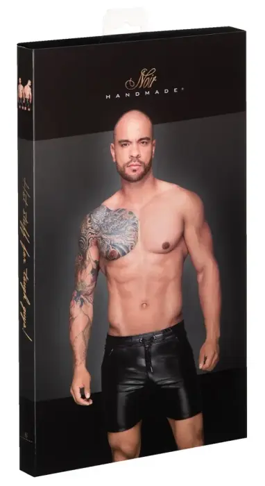 Noir Men's Wet Look Shorts – Black – XL