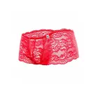 MOB Eroticwear Rose Lace Boy Shorts – Red – S/M — Photo 3