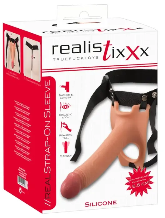 Realistixxx Насадка на пенис Strap-On – 19.5 см (7.7″) – Розовый