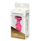 Star Collection Pink Silicone Anal Plug with Light Blue Stone – M — Photo 1