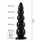 Ekstrēma anālo bumbiņu ķēde – 40 cm (15.7″) – Melna — Foto 1