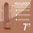 Vive REA222 – дилдо двойной плотности с вибрацией и фрикциями, с шариками – загар – 17,8 см — Фото 5