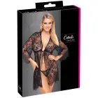 Cottelli LINGERIE кружевное кимоно – чёрное – 2XL/3XL — Фото 1