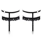Cottelli ACCESSORIES пояс для чулок со съемными ремешками – чёрный – L/XL — Фото 4