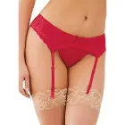 Dreamgirls Lace Garter Belt with Crystal Detail – Black — Photo 2