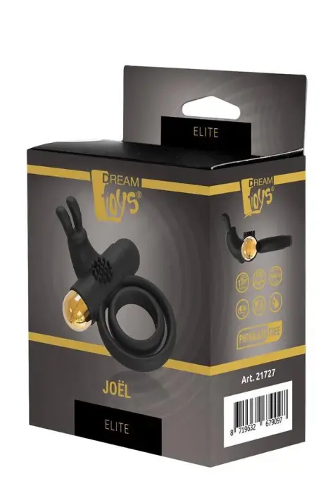 ELITE JOEL Vibrating Cock Ring – Black/Gold