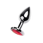 Sudraba anālais spraudnis ar rozā sirds formas dārgakmeni – S – Pink Foto 2