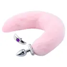 Screwed rožinis analinis kaištis su uodega – 7 cm — Nuotrauka 1