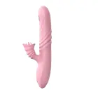 Angelia vibrators ar kustību, rotējošu vārpstu un mēles stimulatoru – 19 cm (7.5″) – ādas krāsa Foto 2