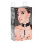 KINKY DIVA Teasing Tassel – adjustable vegan leather collar with removable tassel – black/silver — Photo 1