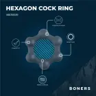 Boners Hexagon Silicone Ring with Integrated Steel Elements – Black — Photo 3