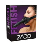 ZADO Leather Gag with Removable Dildo – Black — Photo 1