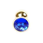 Plug-Jewellery Gold Anal Plug – 7 cm (2.8″) – Dark Blue — Photo 1