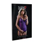 Lace Teddy with Open Crotch – Purple – L/XL — Photo 2