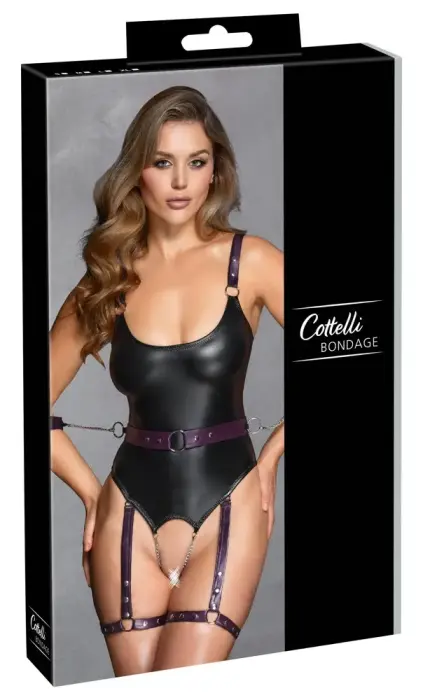 Cottelli BONDAGE Body with Adjustable Harness and Removable Chains – Black – XL