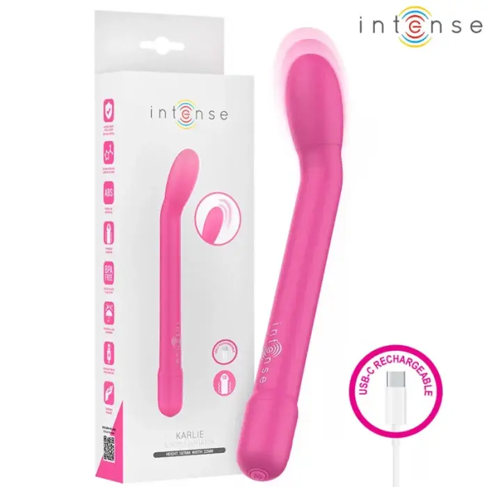 Intense Fun вибратор для точки G – 10 режимов, USB – розовый – 19 см