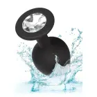 Silicone Anal Plug Kit with Gemstones – 3-Piece Set – Black — Photo 6