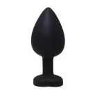 Black Heart-Shaped Butt Plug with White Crystal – L – 9 cm — Photo 2