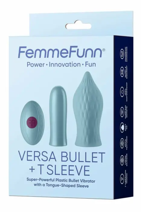 FemmeFunn Versa Bullet T-Sleeve вибратор – 8.1 см (3.2″) – синий