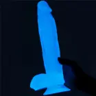 Lumino Play tumsā spīdošs dildo – 25 cm (10″) – Zils — Foto 4