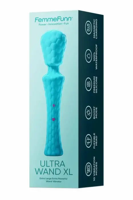 FemmeFunn Ultra Wand XL wand masāžas vibrators – 29 cm (11.4″) – tirkīza