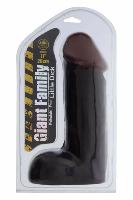 GIANT FAMILY Little Dick 11" – itin didelis anatominis dildo – juodas – 28 cm