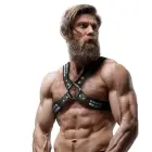 Fetish Submissive Attitude Men's Chest Harness Eco-Leather Adjustable Black – One Size — Photo 4