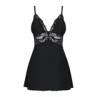Bielizna-810-BAB-1 Babydoll naktskrekls un stringu komplekts – melns – L/XL — Foto 5