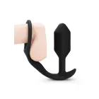 B-Vibe Snug & Tug – Erekcijas gredzens ar svaru un anālais spraudnis – Melns — Foto 4