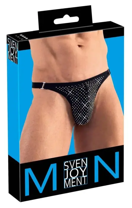 Svenjoyment Men's String with Sparkling Stones – Black – L