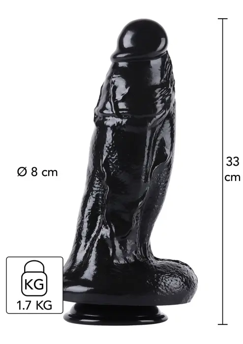 Extreme XXL analinis dildo – 32.5 cm (12.8″) – Juodas