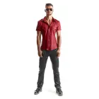 RMCarlo001 Military Style Shirt with Metal Studs – Red – L — Photo 3