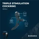 Boners Triple Ring Blue – Silicone Intimate System, USB Rechargeable — Photo 4
