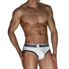 MACHO MCH006 Classic Men's Briefs – White & Black – M — Photo 1