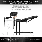 Master Series Obedience Chair – регулируемое бондажное кресло со съёмной секс-машиной – чёрное — Фото 5