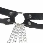 Subblime Black Leather Chain Belt – Adjustable with Metal Rings, One Size — Photo 6