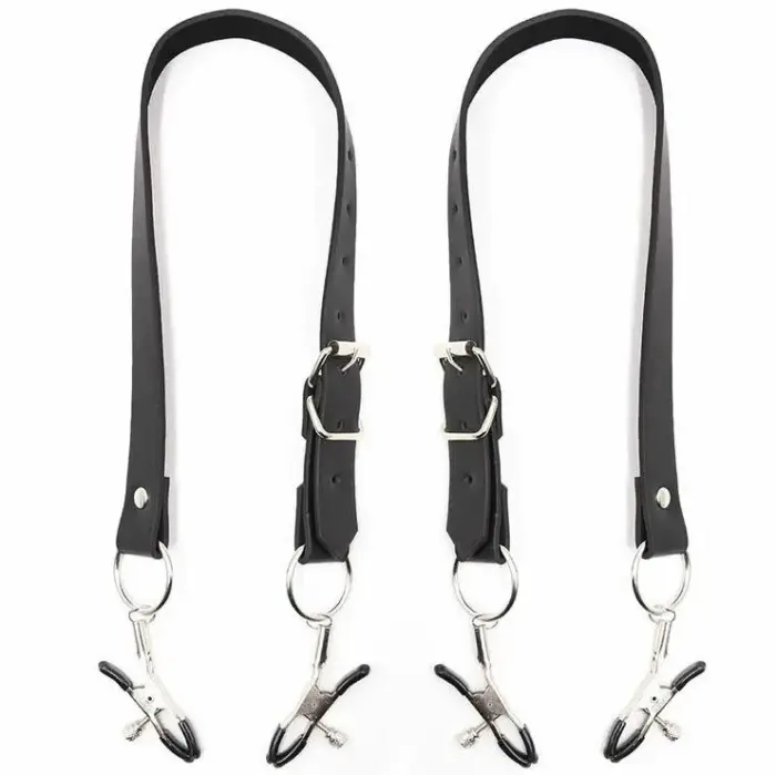 Ohmama – clitoral clamps with adjustable leg straps – black