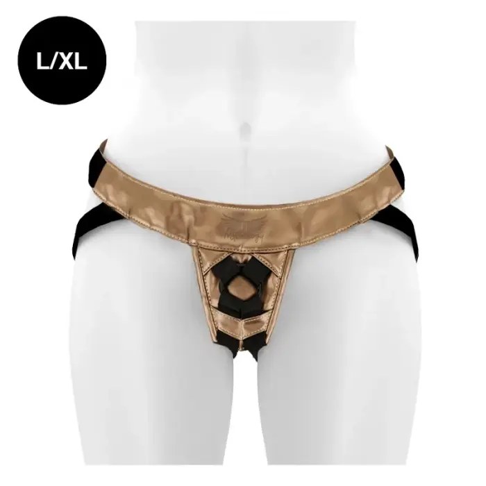 Mythology Fantasy Harness – adjustable vegan strap-on harness – bronze – L/XL