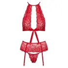 Kissable mežģīņu apakšveļas komplekts – sarkans – L/XL Foto 8