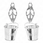 KINK Japanese Clover Silver Nipple Clamps with Adjustable Buckets — Photo 1