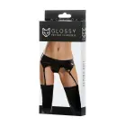 Glossy Wet Look zeķturis un biksīšu komplekts – melns – L — Foto 3