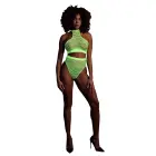 Turtle Neck Crop Top and High Waist Panty Set – Neon Green – One Size — Photo 7