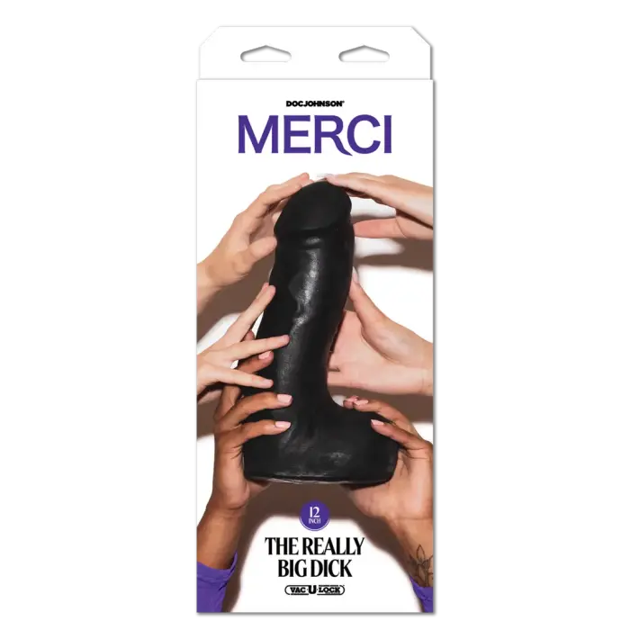 Doc Johnson The Really Big Dick – divu blīvumu ULTRASKYN dildo – melns – 30 cm