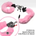 Cuffed in Fur pūkaini metāla rokudzelži – rozā — Foto 7