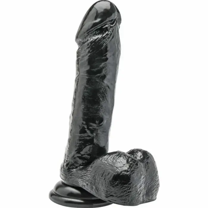 TOYJOY Get Real anatominis dildo su siurbtuku – 18 cm (7″) – juodas