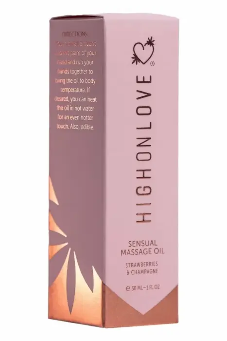 HighOnLove – massaažiõli – maasikad ja šampanja – 30 ml